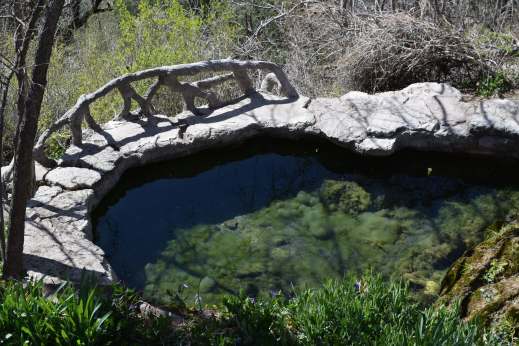 Pools formed by a spring. 